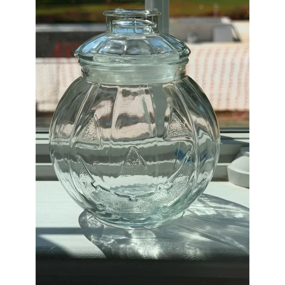 Vintage Libbey Pumpkin Glass Jar